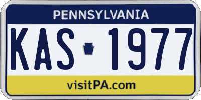 PA license plate KAS1977
