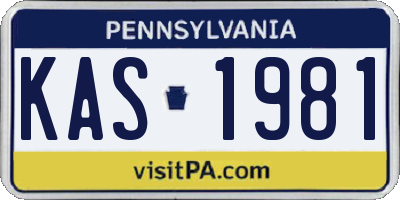 PA license plate KAS1981