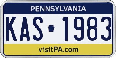 PA license plate KAS1983
