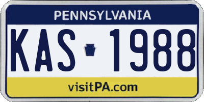 PA license plate KAS1988