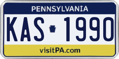 PA license plate KAS1990