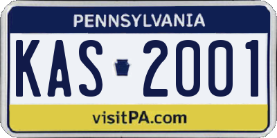 PA license plate KAS2001