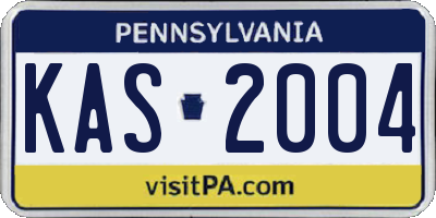 PA license plate KAS2004