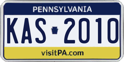 PA license plate KAS2010
