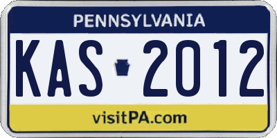 PA license plate KAS2012