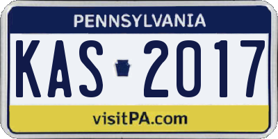 PA license plate KAS2017
