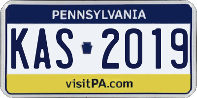 PA license plate KAS2019