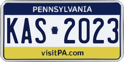 PA license plate KAS2023