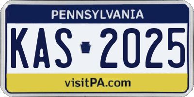 PA license plate KAS2025