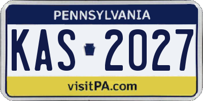 PA license plate KAS2027