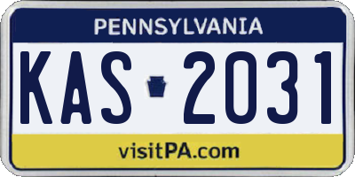 PA license plate KAS2031