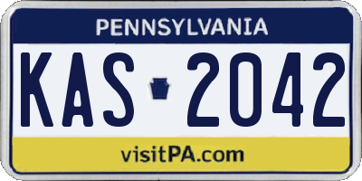 PA license plate KAS2042