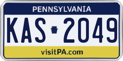 PA license plate KAS2049