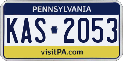 PA license plate KAS2053