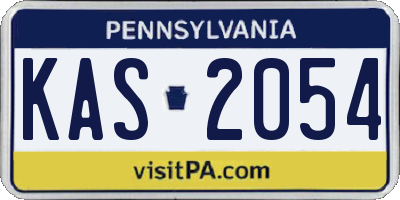 PA license plate KAS2054