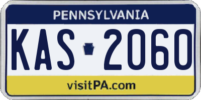 PA license plate KAS2060