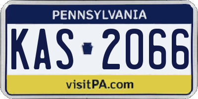 PA license plate KAS2066