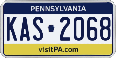 PA license plate KAS2068
