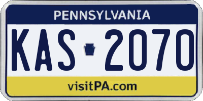 PA license plate KAS2070