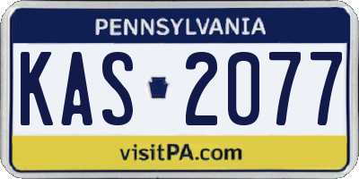 PA license plate KAS2077