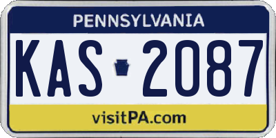 PA license plate KAS2087