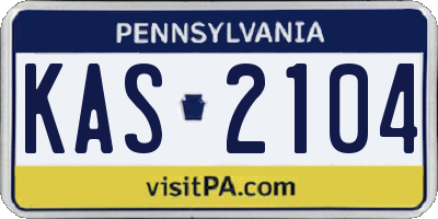 PA license plate KAS2104