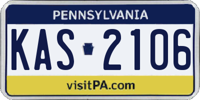 PA license plate KAS2106