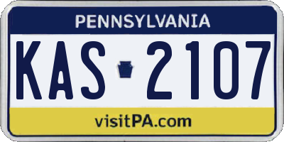 PA license plate KAS2107
