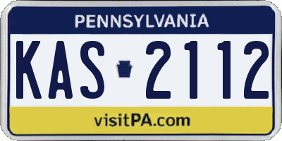 PA license plate KAS2112