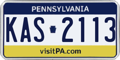 PA license plate KAS2113
