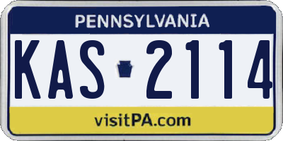 PA license plate KAS2114