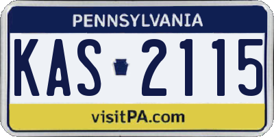 PA license plate KAS2115