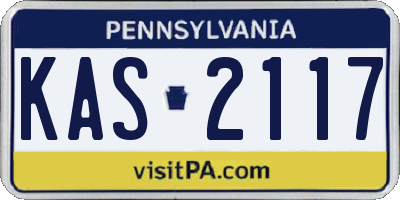 PA license plate KAS2117