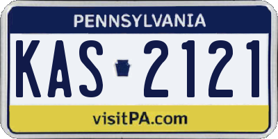 PA license plate KAS2121