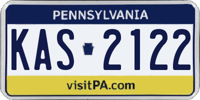 PA license plate KAS2122