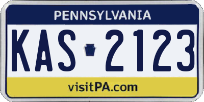 PA license plate KAS2123
