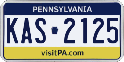 PA license plate KAS2125
