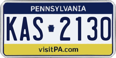 PA license plate KAS2130