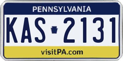 PA license plate KAS2131