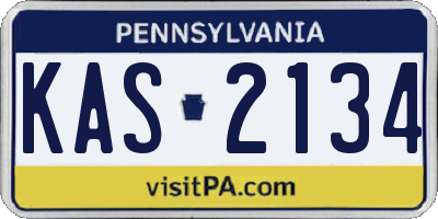 PA license plate KAS2134