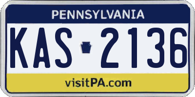PA license plate KAS2136