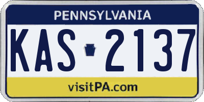 PA license plate KAS2137
