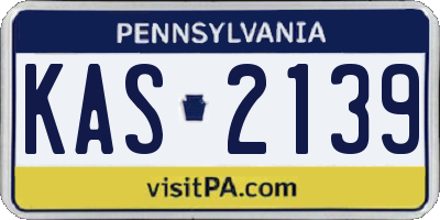 PA license plate KAS2139