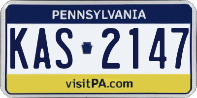 PA license plate KAS2147