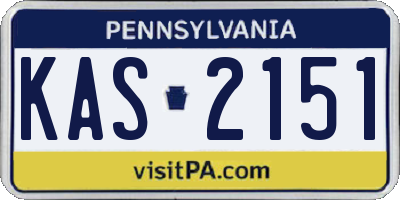 PA license plate KAS2151