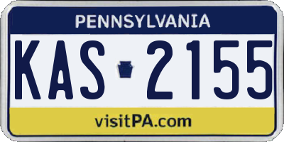 PA license plate KAS2155