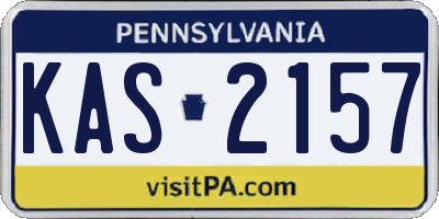 PA license plate KAS2157