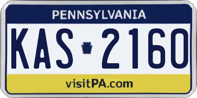 PA license plate KAS2160