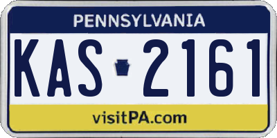 PA license plate KAS2161
