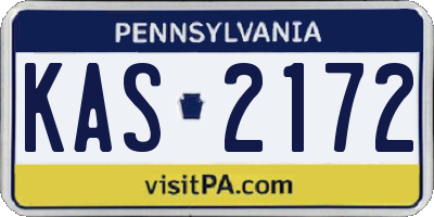 PA license plate KAS2172